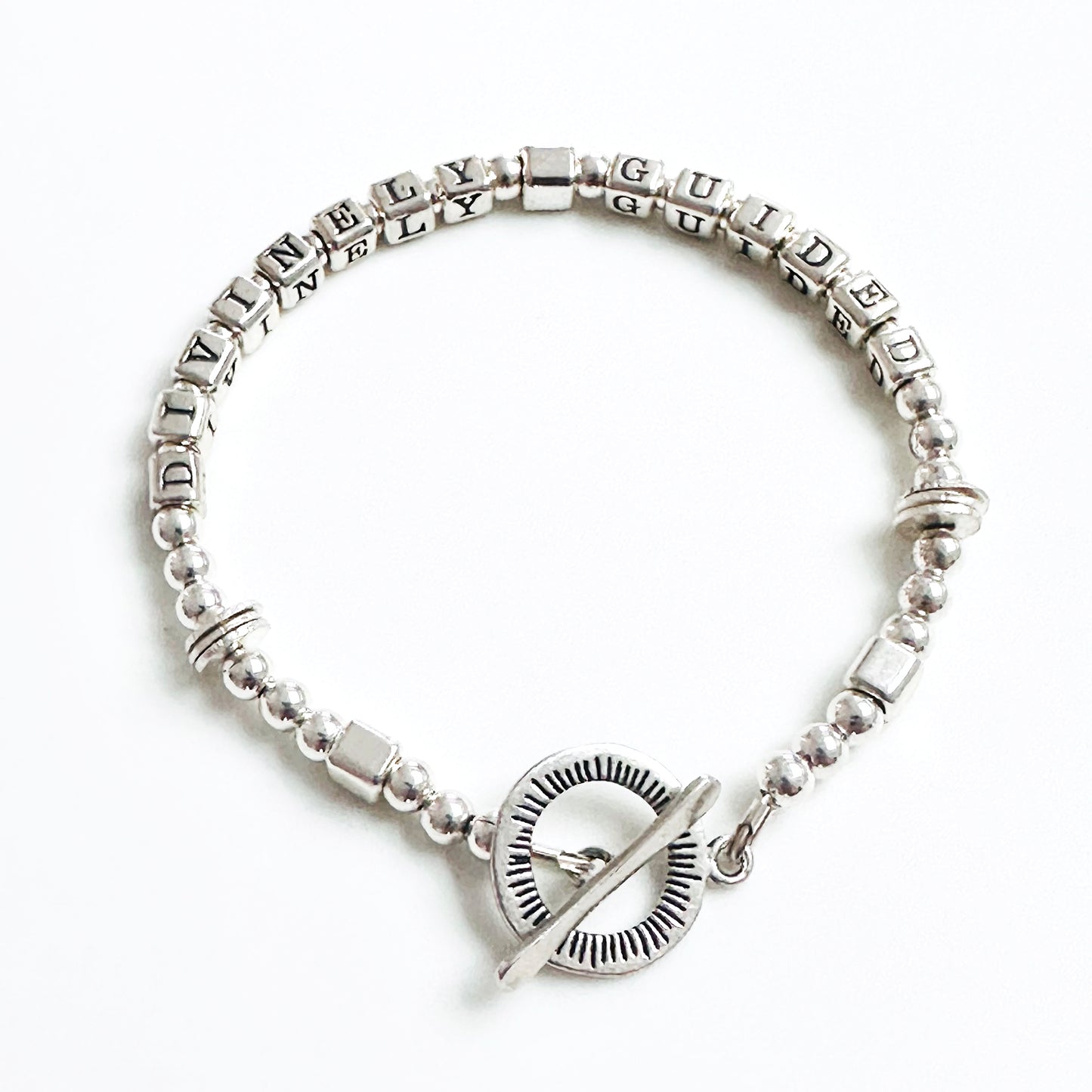 Divinely Guided Sterling Silver Gift Christian Faith Bracelet