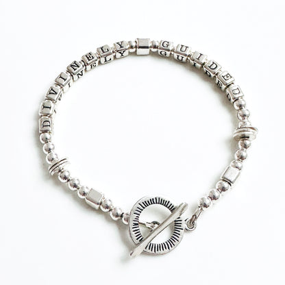 Divinely Guided Sterling Silver Gift Christian Faith Bracelet