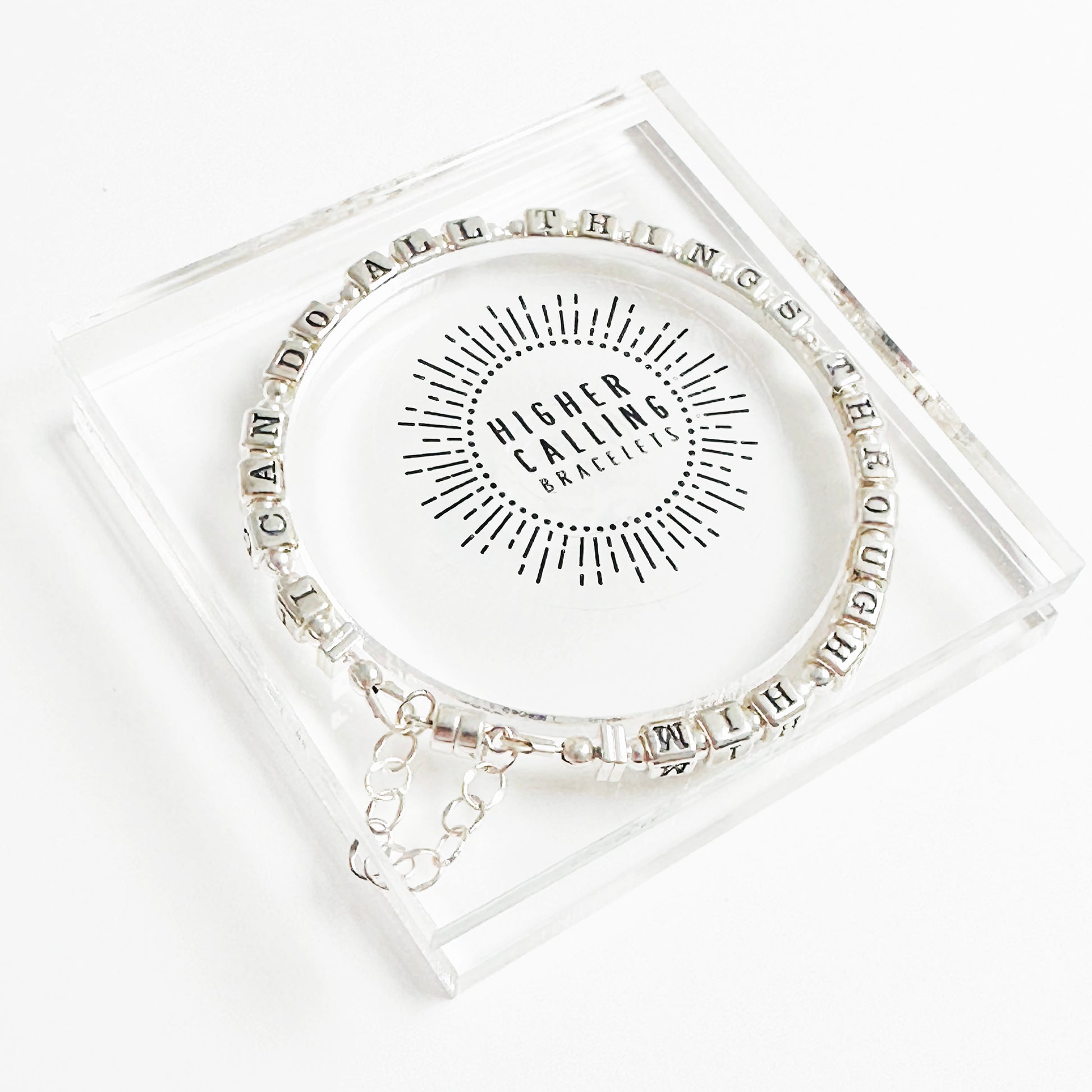 Bible Scripture engraved Sterling Silver Bracelets by Higher Calling Bracelet in Gift Package