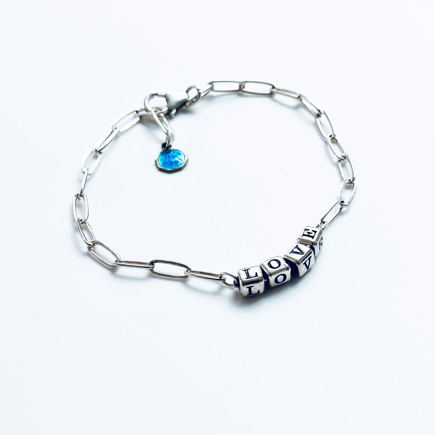 Delicate Sterling Silver Christian Love Bracelet with Sacred Heart of Jesus Charm