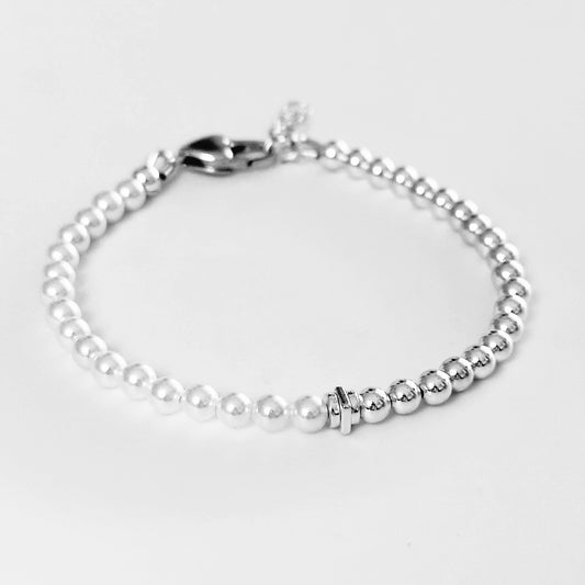 Pearl and Sterling Silver bracelet with heart clasp
