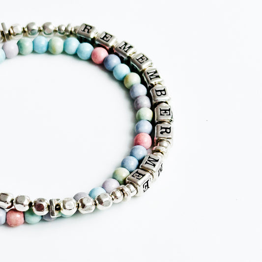 Remember Me Sterling Silver Beaded Memorial Bracelet Gift