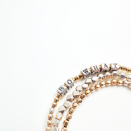 So What Anxiety Relief and Fidget Bracelet in Sterling Silver and 14k Gold